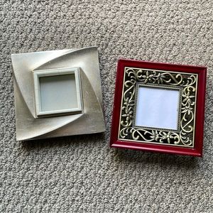 Bundle of 2 Classical & Artistic Photo Frames In Modern Gold & Dark Wood Border